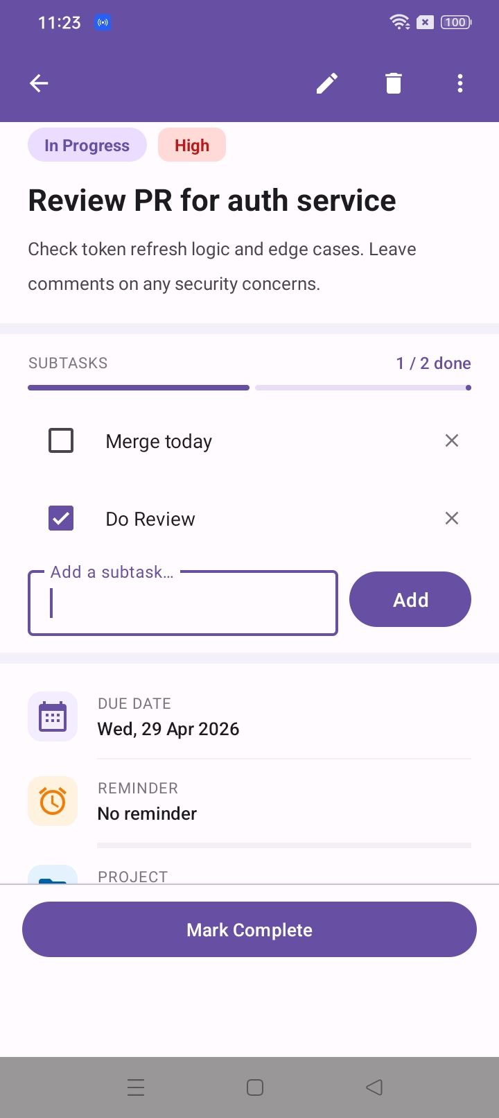 Task Detail